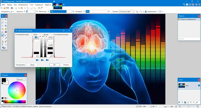 Пользовательсткй интерфейс Paint.NET 5.1.1 Final + Portable [Multi Ru]