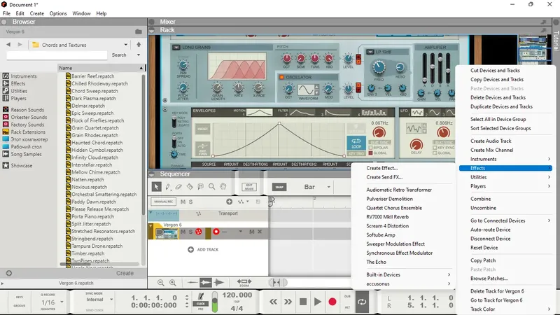 Пользовательсткй интерфейс Reason Studios Reason 12.2.5 STANDALONE, VST3, AAX (x64) [En]