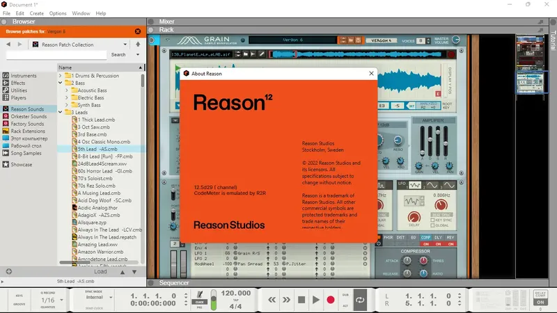 Пользовательсткй интерфейс Reason Studios Reason 12.5.0 STANDALONE, VST3, AAX (x64) [En]