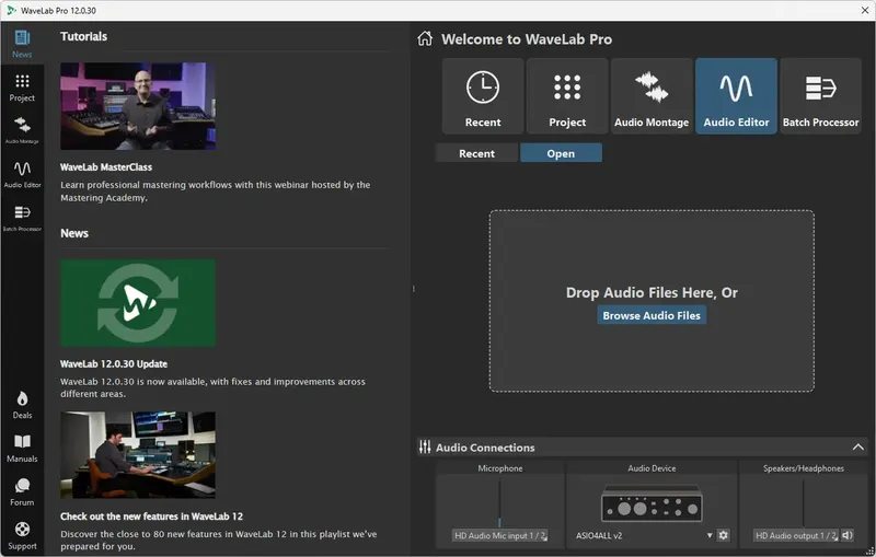 Пользовательсткй интерфейс Steinberg - WaveLab 12 Pro 12.0.30 (x64) [Multi]