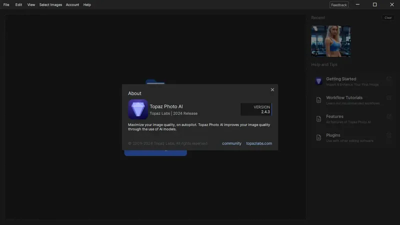 Пользовательсткй интерфейс Topaz Photo AI 2.4.3 (x64) Portable by 7997 [En]