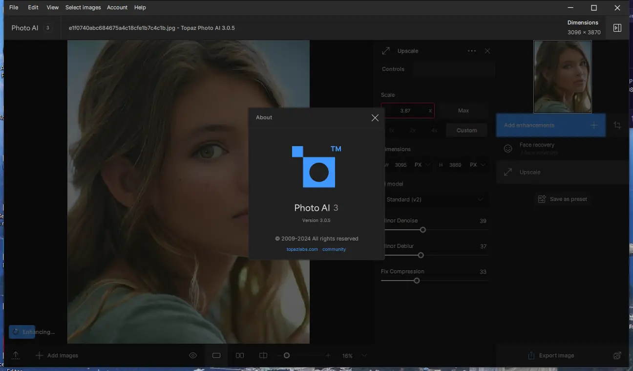 Пользовательсткй интерфейс Topaz Photo AI 3.0.5 (x64) Portable by 7997 [En]