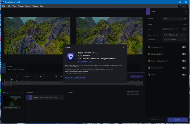 Пользовательсткй интерфейс Topaz Video AI 4.1.2 (x64) Portable by 7997 [En]