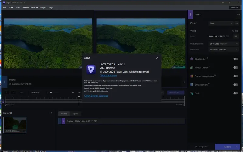 Пользовательсткй интерфейс Topaz Video AI 4.2.1 (x64) Portable by 7997 [En]