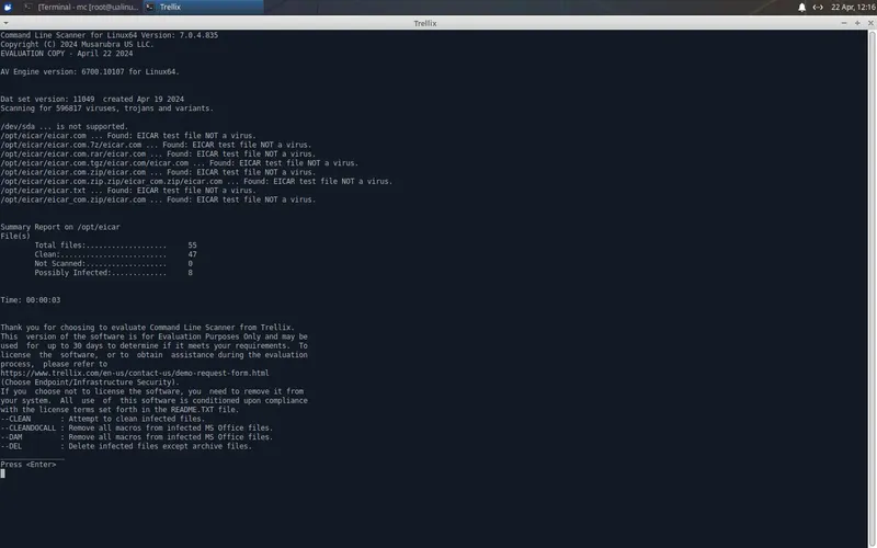 Пользовательсткй интерфейс UALinux RescuePack v.24.04