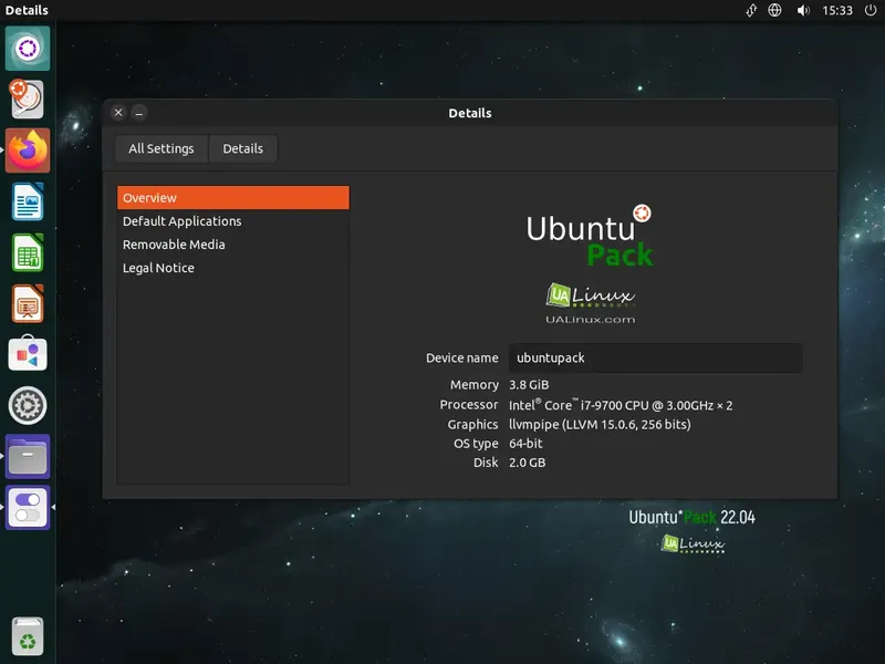 Пользовательсткй интерфейс Ubuntu Pack 22.04 Unity [amd64] [март] (2023) PC