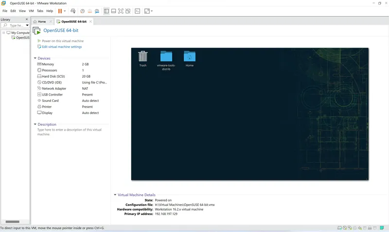Пользовательсткй интерфейс VMware Workstation 16 Pro 16.2.3 Build 19376536 [En]