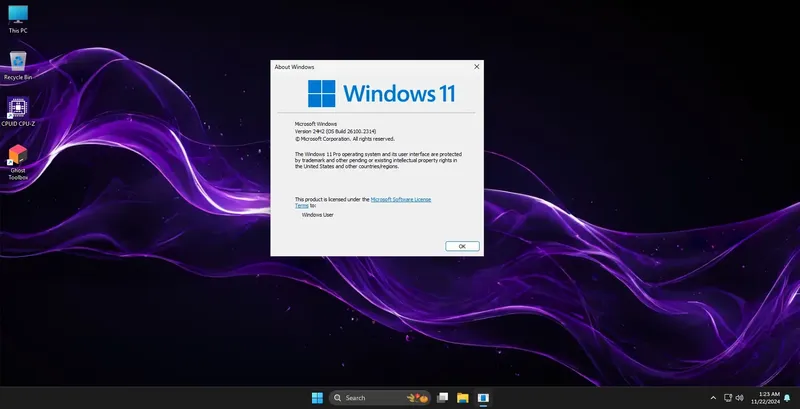Пользовательсткй интерфейс Windows 11 PRO 24H2 26100.2314 Update 9 by Ghost Spectre [En]