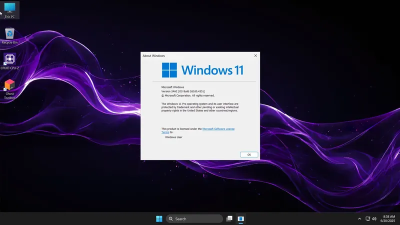Пользовательсткй интерфейс Windows 11 PRO 24H2 26100.4351 Update 16 by Ghost Spectre [En]