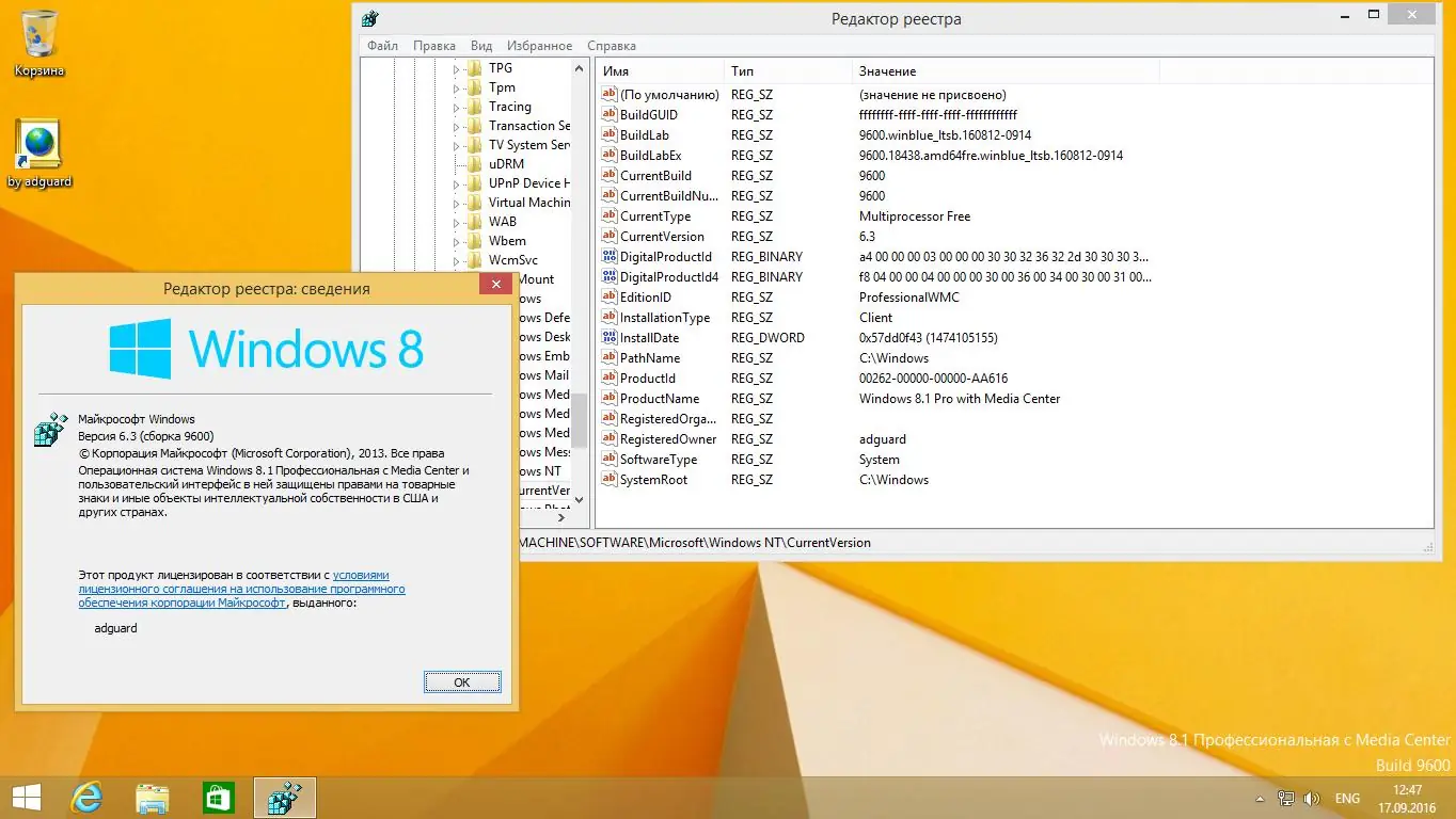 Пользовательсткй интерфейс Windows 8.1 with Update [9600.18438] x86 x64 AIO [32in2] 6.3.9600.18438 v16.09.17 (2016) Английский Русский