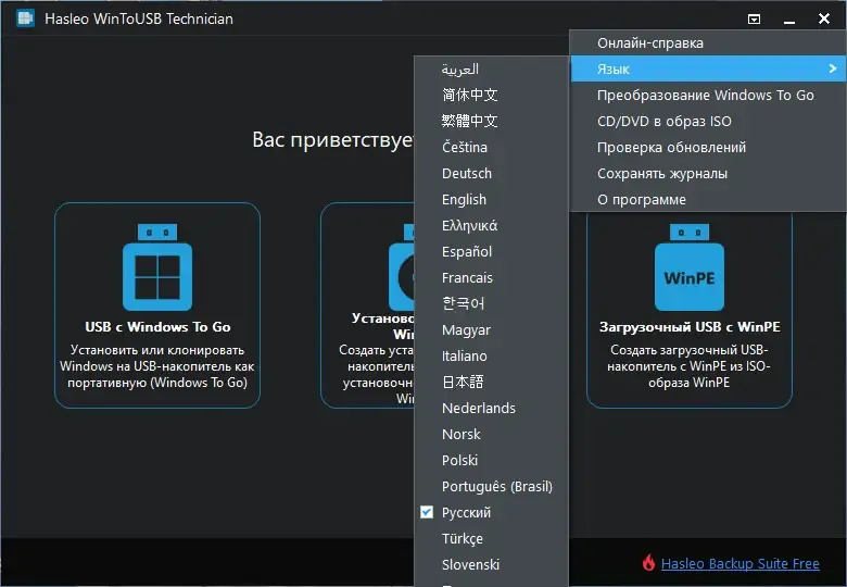 Пользовательсткй интерфейс WinToUSB Technician 8.8 (x64) Portable by FC Portables [Multi Ru]