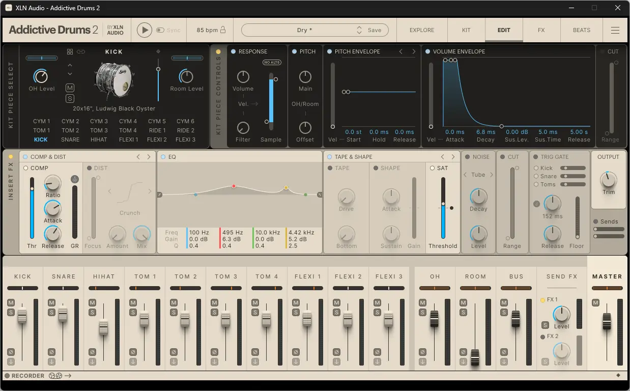 Пользовательсткй интерфейс XLN Audio - Addictive Drums 2 Complete 2.5.0.11 STANDALONE, VSTi, VSTi 3, AAX (x64) [En]