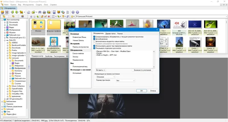 Пользовательсткй интерфейс XnView Classic 2.51.7 (Minimal-Standard-Extended) + Portable [Multi Ru]