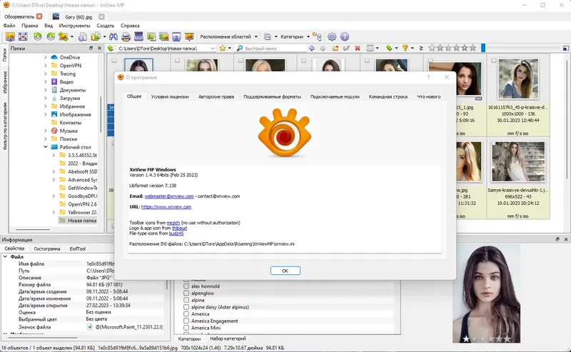 Пользовательсткй интерфейс XnViewMP 1.4.3 (x64) + Portable [Multi Ru]