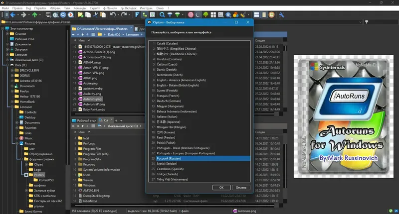 Пользовательсткй интерфейс XYplorer 24.00.0700 + Portable [Multi Ru]