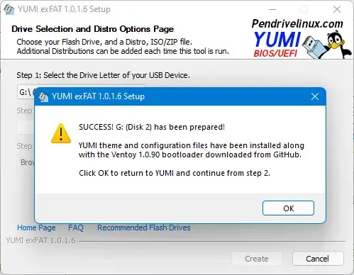 Пользовательсткй интерфейс Your Universal MultiBoot Installer exFAT (BIOS & UEFI USB Boot) 1.0.1.6 Portable [En]