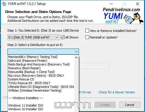 Пользовательсткй интерфейс Your Universal MultiBoot Installer exFAT (BIOS & UEFI USB Boot) 1.0.2.1 Portable [En]