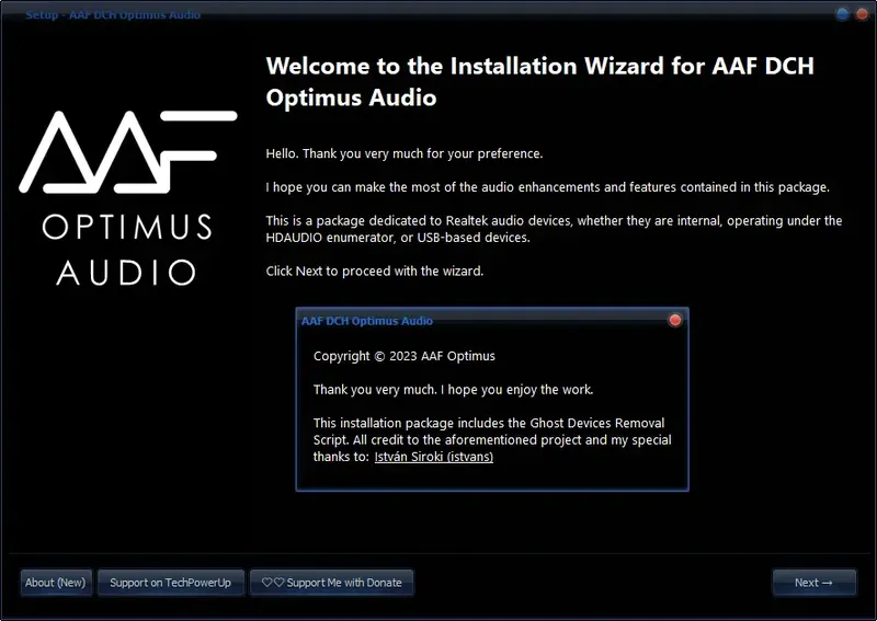 Программный интерфейс AAF DCH Optimus Audio 10.11.2349.9492 Realtek Mod by AlanFinotty [En]