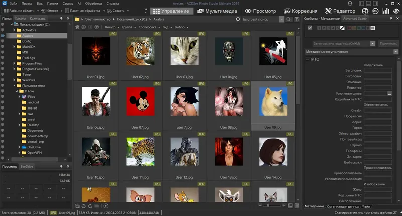 Программный интерфейс ACDSee Photo Studio Ultimate 2024 17.1.1.3800 Full Lite RePack by KpoJIuK [Ru En]