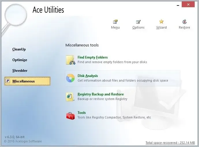 Программный интерфейс Ace Utilities 6.3.0 Build 292 (2017) Английский
