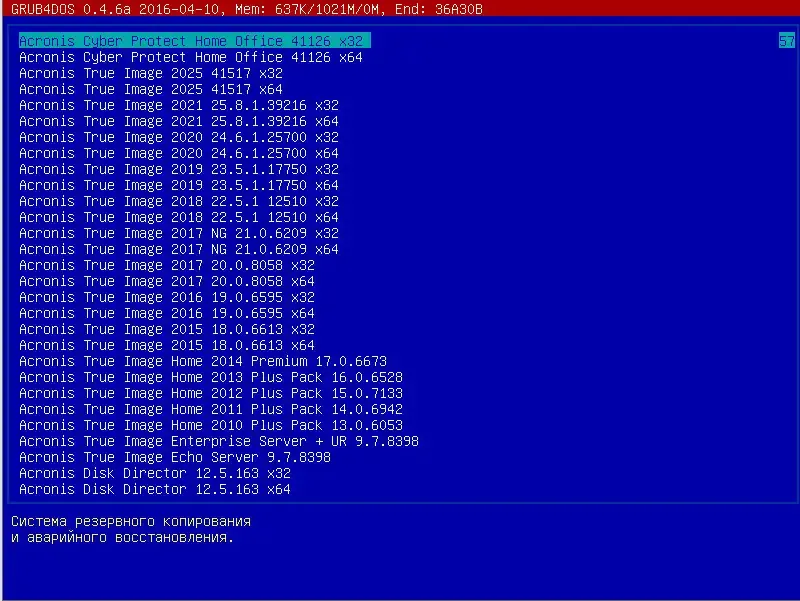 Программный интерфейс Acronis Boot Disk 2024 05.10.24 Grub4Dos+EFI GRUB2x64 by Bombokot [Ru]