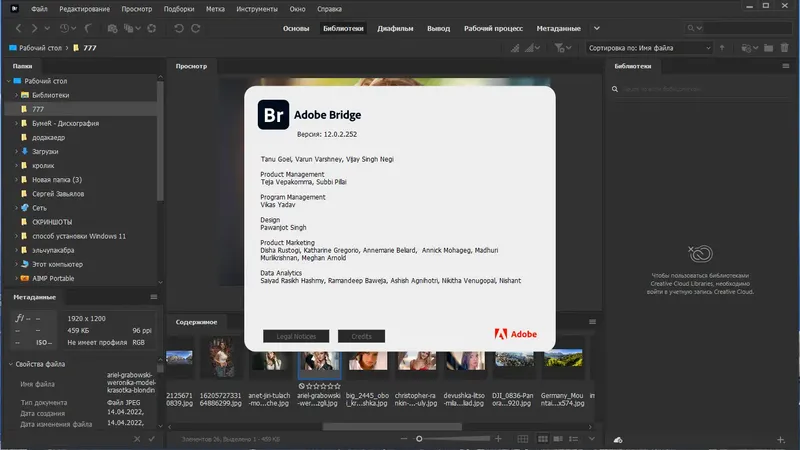 Программный интерфейс Adobe Bridge 2022 12.0.2.252 RePack by KpoJIuK [Multi Ru]