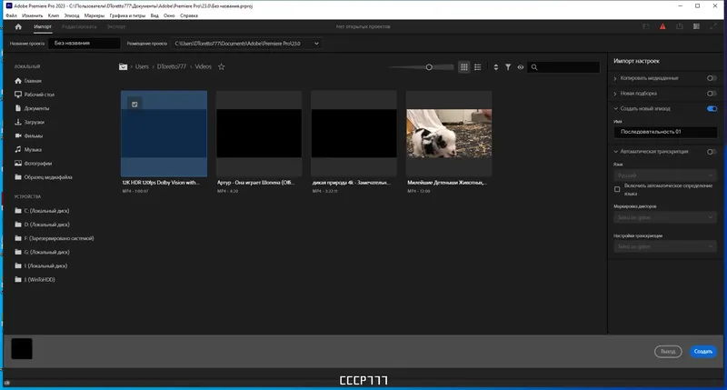Программный интерфейс Adobe Premiere Pro 2023 23.6.0.65 RePack by KpoJIuK [Multi Ru]
