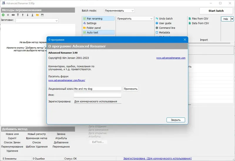 Программный интерфейс Advanced Renamer 3.90.0 Final + Portable (x64) [Multi Ru]