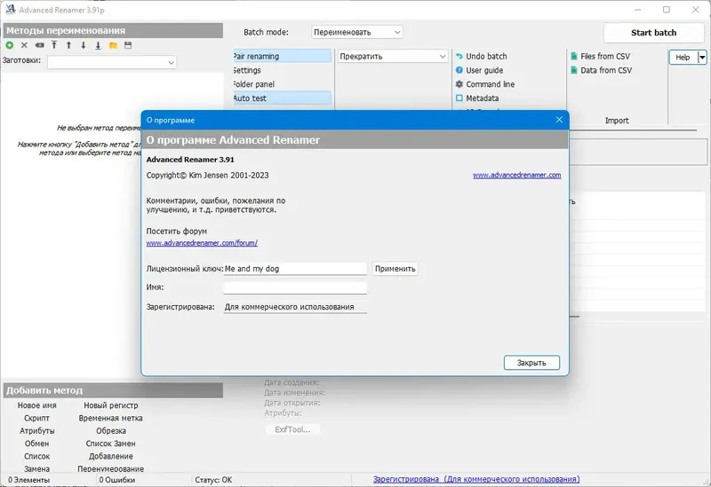 Программный интерфейс Advanced Renamer 3.91.0 Final + Portable (x64) [Multi Ru]