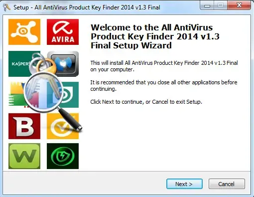 Программный интерфейс All AntiVirus Product Key Finder 2014 v1.3 + Portable (2014) Английский