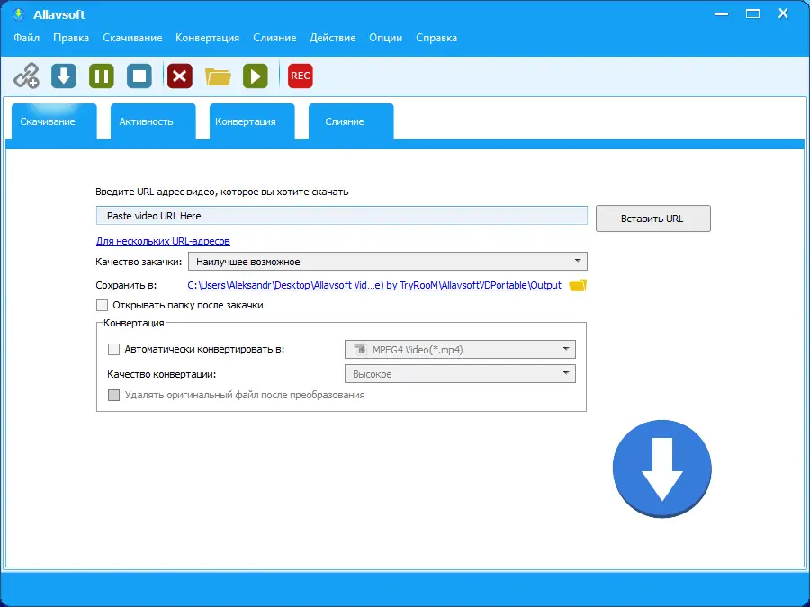 Программный интерфейс Allavsoft Video Downloader Converter 3.24.9.8244 RePack (& Portable) by TryRooM [Multi Ru]