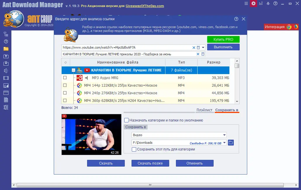 Программный интерфейс Ant Download Manager PRO 1.19.3 Build 72843 [promo GAOTD] (2020) PC