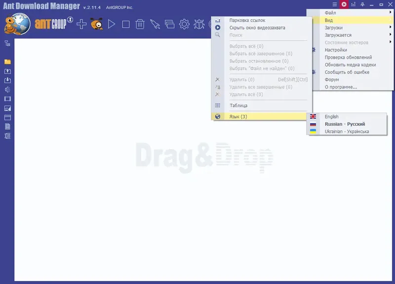 Программный интерфейс Ant Download Manager Pro 2.11.4 Build 87517 RePack (& Portable) by elchupacabra [Multi Ru]