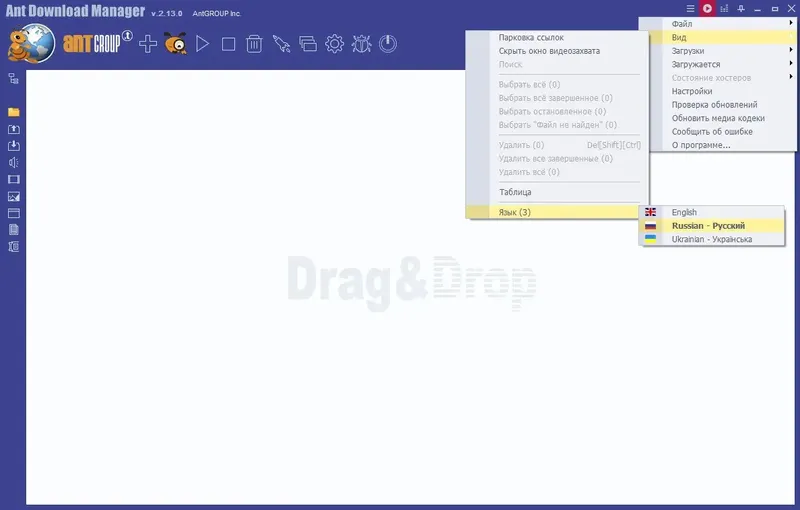 Программный интерфейс Ant Download Manager Pro 2.13.0 Build 87959 RePack (& Portable) by elchupacabra [Multi Ru]