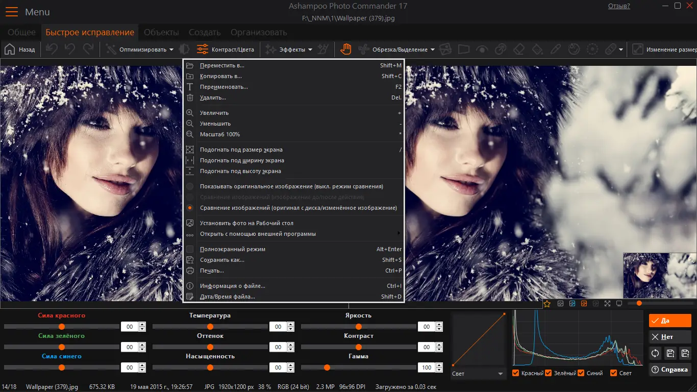 Программный интерфейс Ashampoo Photo Commander 17.0.0 (2022) PC RePack & Portable by TryRooM