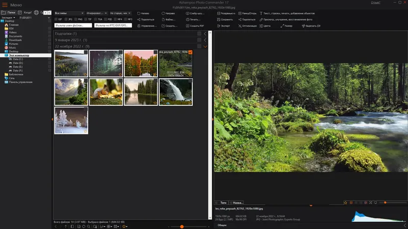 Программный интерфейс Ashampoo Photo Commander 17.0.3 RePack (& Portable) by TryRooM [Multi Ru]