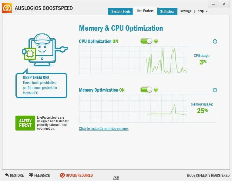 Программный интерфейс AusLogics BoostSpeed 6.5.4.0 RePack (& Portable) by KpoJIuK (2014) Английский