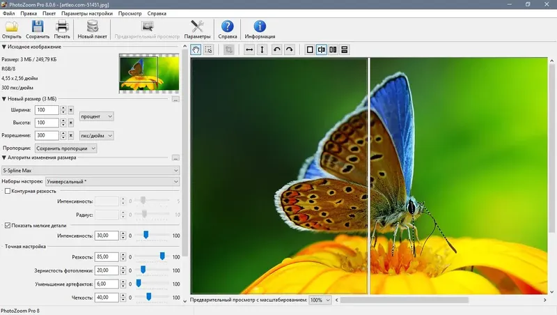 Программный интерфейс Benvista PhotoZoom Pro 8.1.0 (2022) PC RePack & portable by Dodakaedr
