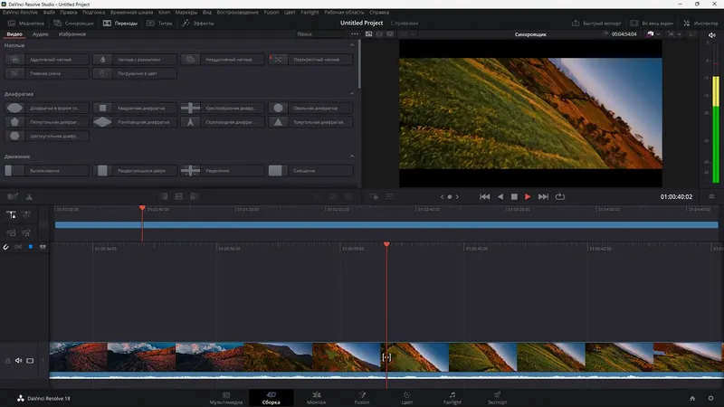 Программный интерфейс Blackmagic Design DaVinci Resolve Studio 18.0.4 Build 5 [Multi Ru]