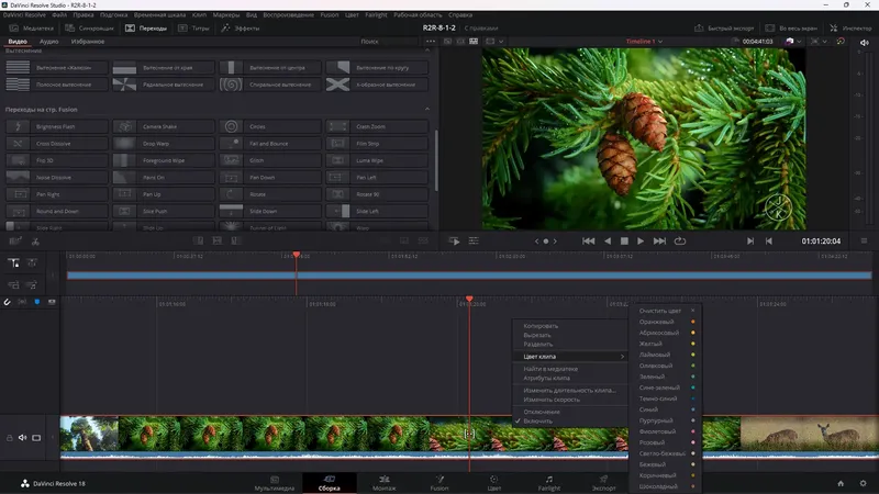 Программный интерфейс Blackmagic Design DaVinci Resolve Studio 18.1.2 Build 6 [Multi Ru]