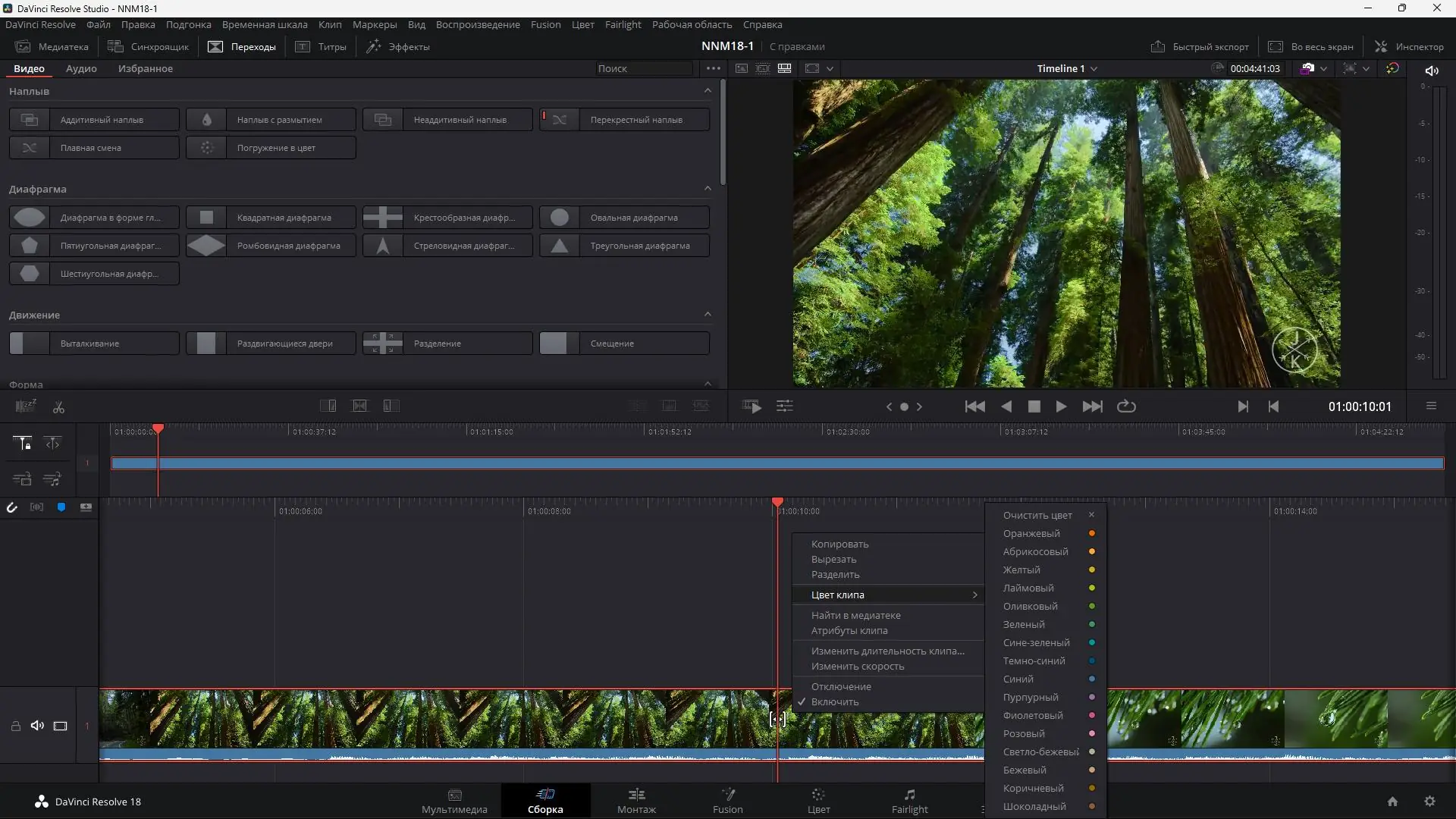 Программный интерфейс Blackmagic Design DaVinci Resolve Studio 18.1 Build 16 [Multi Ru]