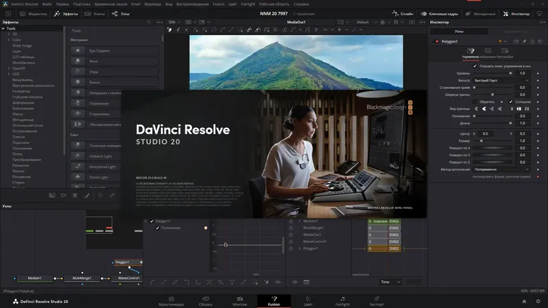 Программный интерфейс Blackmagic Design DaVinci Resolve Studio 20.0 Build 49 (x64) Portable by 7997 [Multi Ru]