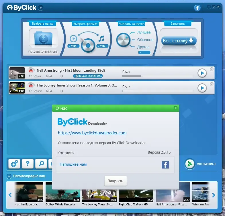 Программный интерфейс ByClick Downloader Premium 2.3.16 RePack (& Portable) by elchupacabra [Multi Ru]