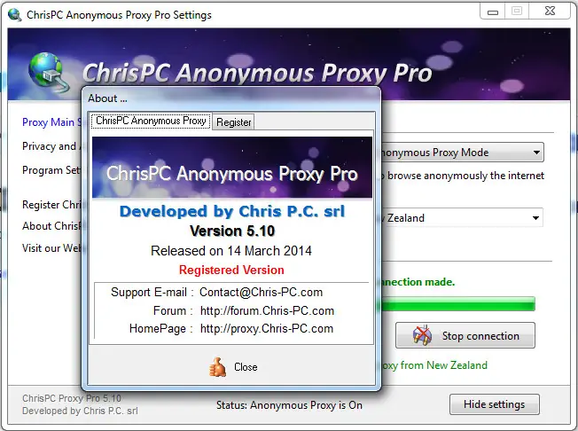 Программный интерфейс ChrisPC Anonymous Proxy Professional 5.10 Final (2014) MULTi