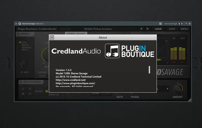 Программный интерфейс Credland Audio - StereoSavage 1.3.5 VST, VST3, AAX (x86 x64) [En]