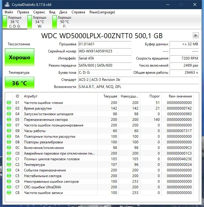 Программный интерфейс CrystalDiskInfo 8.17.6 RePack (& Portable) by 9649 [Multi Ru]