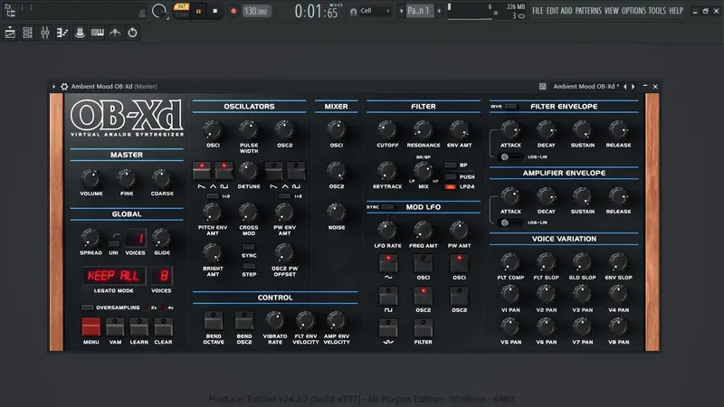 Программный интерфейс discoDSP - OB-Xd 3.8.0 STANDALONE, VSTi, VSTi 3 (x64) [En]