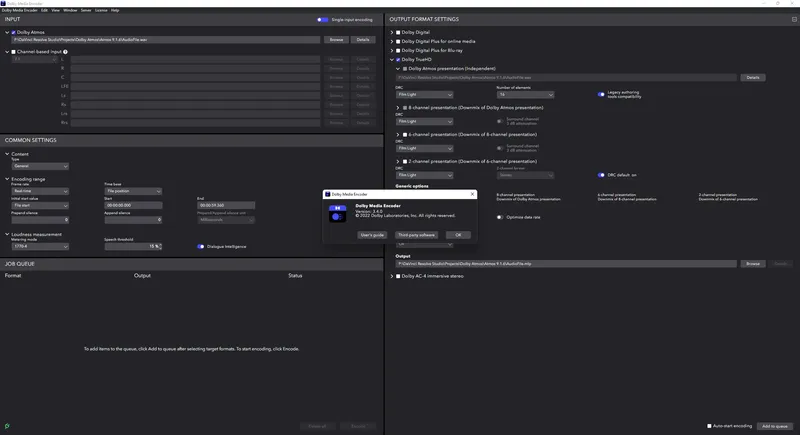 Программный интерфейс Dolby Media Encoder 3.4.0 Portable by AlekseyPopovv [En]