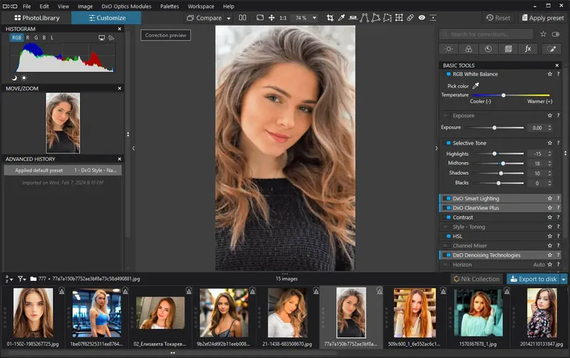 Программный интерфейс DxO PhotoLab Elite 7.4.0 build 151 RePack by KpoJIuK [Multi]