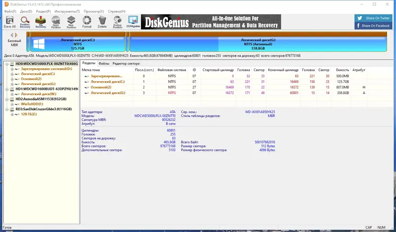 Программный интерфейс Eassos DiskGenius Professional 5.4.5.1412 RePack (& Portable) by 9649 [Multi Ru]